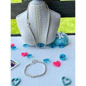 Tiffany & Co Sterling Silver Bead/beaded Toggle Bracelet/Necklace Set 4mm